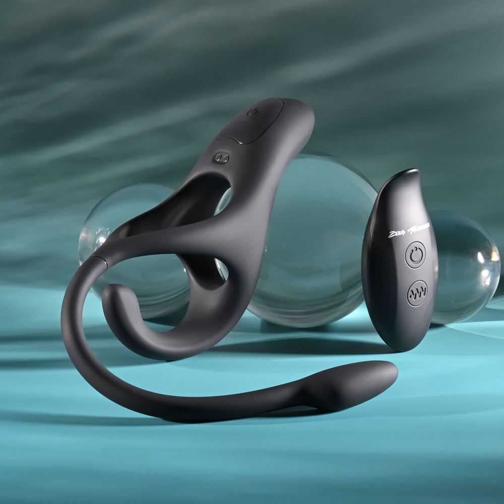 Zero Tolerance ALL THE BASES - Black USB Rechargeable Vibrating Cock Ring with Wireless Remote