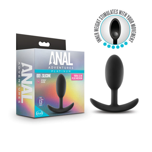 Anal Adventures Platinum Vibra Slim Plug Medium