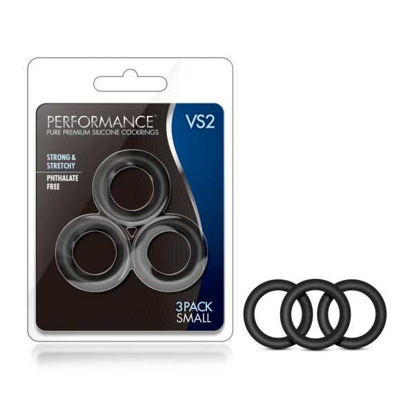 Performance VS2 Pure Premium Silicone Cockrings Black