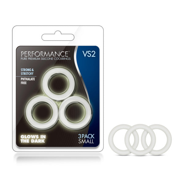 Performance VS2 Pure Premium Silicone Cockrings Glow in the Dark