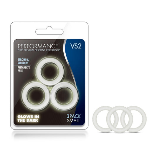 Performance VS2 Pure Premium Silicone Cockrings Glow in the Dark