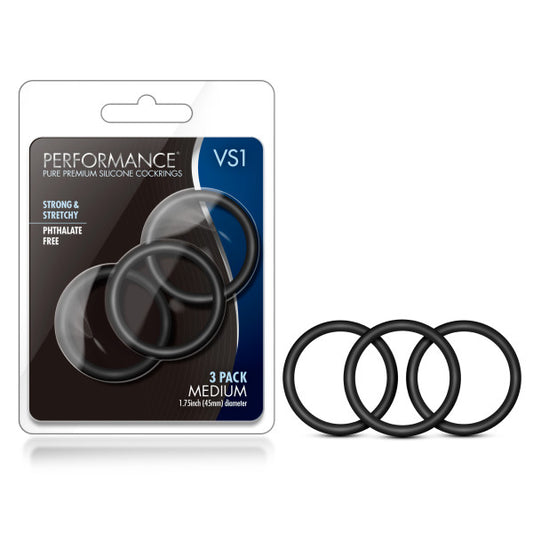 Performance VS1 Pure Premium Silicone Cockrings Black