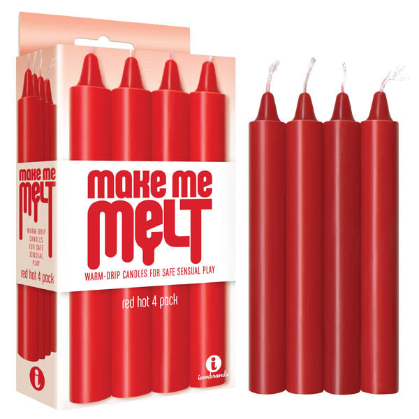 Make Me Melt Drip Candles Red Hot 4 Pack