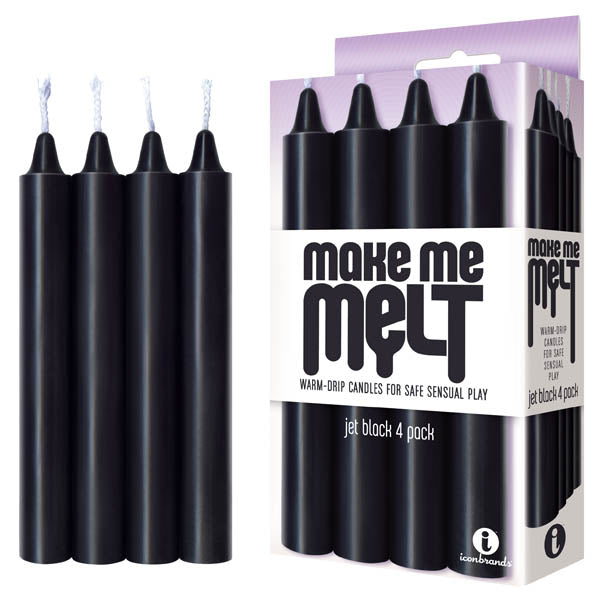 Make Me Melt Drip Candles Jet Black 4 Pack